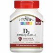 21st Century Vitamin D3 250 mcg (10,000 IU) 110pcs