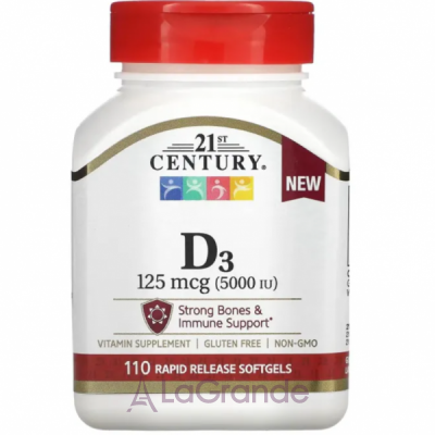 21st Century Vitamin D3 125 mcg (5000 IU) ����������� ������� 