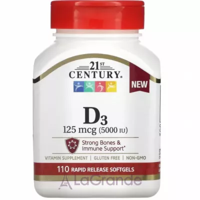 21st Century Vitamin D3 125 mcg (5000 IU) ����������� ������� 