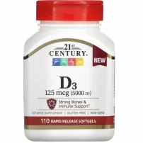 21st Century Vitamin D3 125 mcg (5000 IU) ����������� ������� "������� �3" 125 ��� (5000 ��)