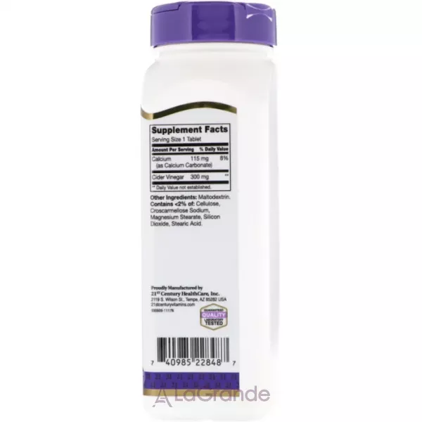 21st Century Apple Cider Vinegar 300 mg ĳ������ ������� 