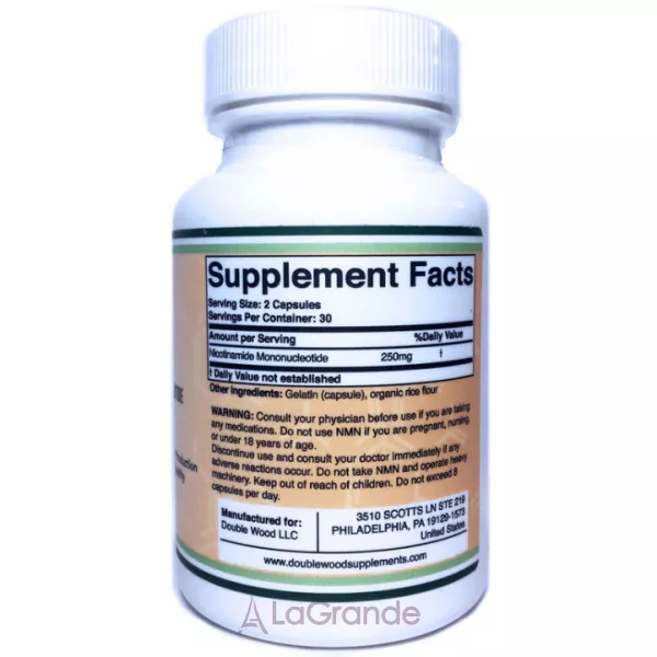 Double Wood NMN Nicotinamide Mononucleotide 250 mg ����������� ������� NMN (�����������-�������������) 250 ��