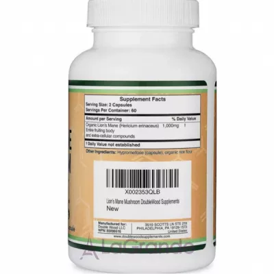 Double Wood Lion's Mane Mushroom 500 mg ����������� ������� 
