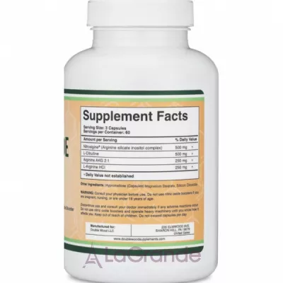 Double Wood Nitric Oxide Booster 1500 mg ĳ������ ������� ��� �������� ���� ������ ����� 1500 ��