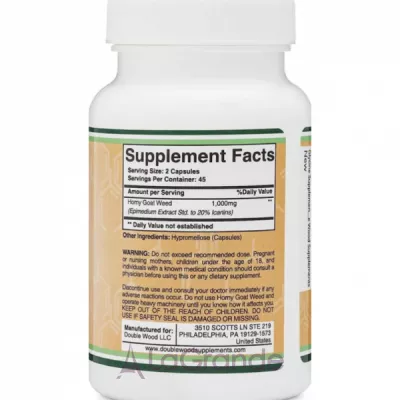 Double Wood Horny Goat Weed 1000 mg ĳ������ ������� ��� �������� ��������� ����