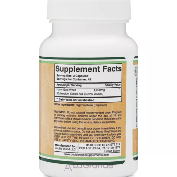 Double Wood Horny Goat Weed 1000 mg ĳ������ ������� ��� �������� ��������� ����