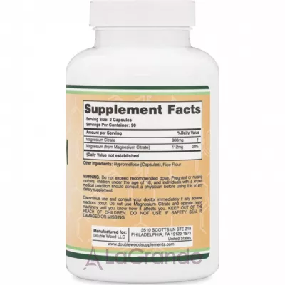 Double Wood  Magnesium Citrate 800 mg ĳ������ ������� 