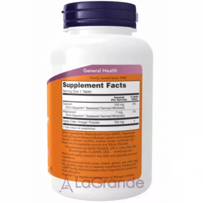 Now Foods Apple Cider Vinegar 750 mg �������� ���� �������� 750 ��
