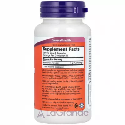 Now Foods Bee Pollen Caps 500 mg ������� ������� 