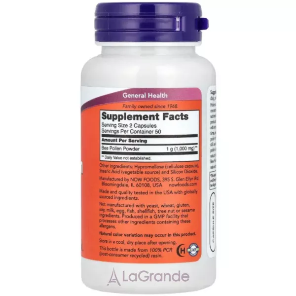 Now Foods Bee Pollen Caps 500 mg ������� ������� 