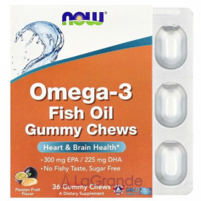 Now Foods Omega-3 Fish Oil Gummy Chews Passion Fruit ������� ������� ���'���� ��� 