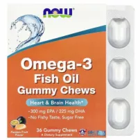 Now Foods Omega-3 Fish Oil Gummy Chews Passion Fruit ������� ������� ���'���� ��� "�����-3" ���� ������