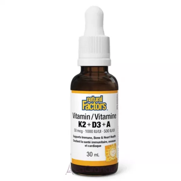 Natural Factors Vitamin K2+D3+A 50 mcg/1000 IU/500 IU �������� K2 +D3+ A 50 ���/1000 �� /500 ��