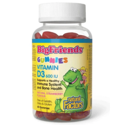 Natural Factors BigFriends Vitamin D3 Gummies 600 IU ������� D3 15��� (600 ��) ���������� ����