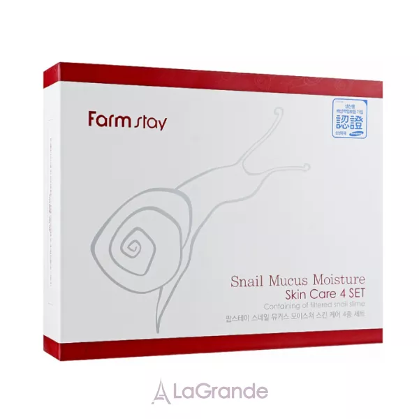 Farmstay Snail Mucus Moisture Skin Care 4 Set ����� ��� ����� �� ����� ���� (f/ton/150ml + f/emul/150ml + f/cr/50ml + eye/cr/40ml + f/ton/30ml + f/emul/30ml)