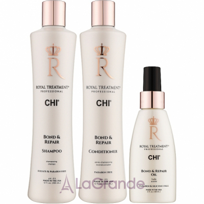 Chi Royal Treatment Bond & Repair Essentials Kit ����� ��� ���� ����� ����� (shm/355ml + cond/355ml + oil/118ml)