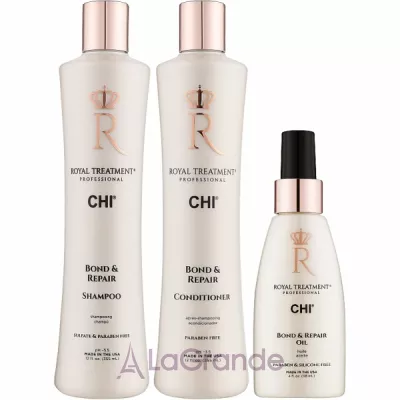 Chi Royal Treatment Bond & Repair Essentials Kit ����� ��� ���� ����� ����� (shm/355ml + cond/355ml + oil/118ml)