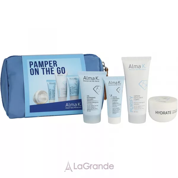 Alma K. Pamper On the Go Travel Set ���� �������� ��� ��� ������� �� ��� (cleans/gel/30 ml + body/butter/50 ml + f/cr/15 ml + sh/gel/60 ml)