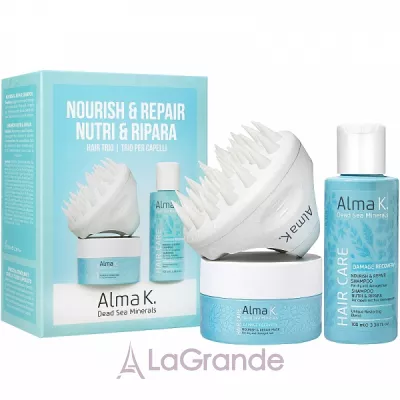 Alma K. Nourish & Repair Hair Trio ����� ��� ����� (brush/1pcs + sh/100ml + h/mask/70ml)