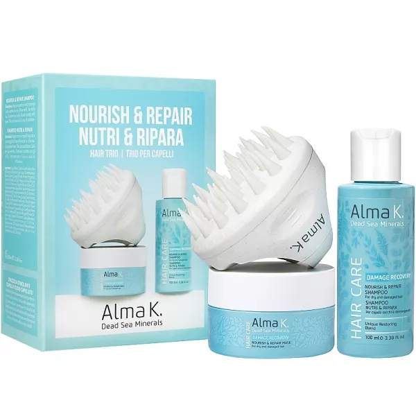 Alma K. Nourish & Repair Hair Trio ����� ��� ����� (brush/1pcs + sh/100ml + h/mask/70ml)